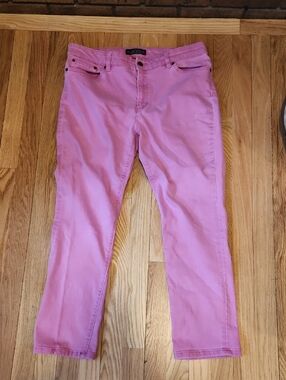 Lauren Ralph Lauren Pink Denim J4ans 5 Pockets Size 14 Stretchy Spring Summer